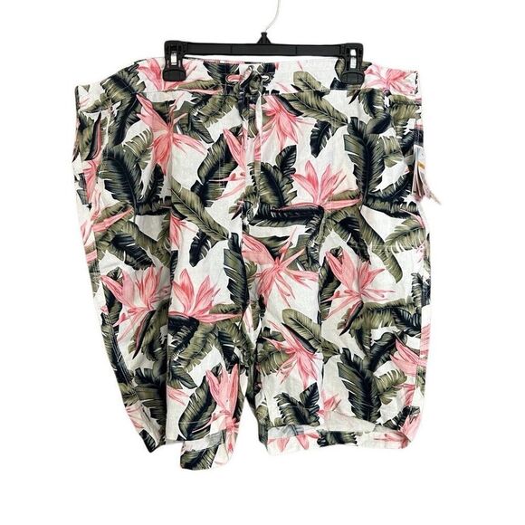 Per Se Linen Tropical Floral Shorts NWT 3X - Picture 1 of 6